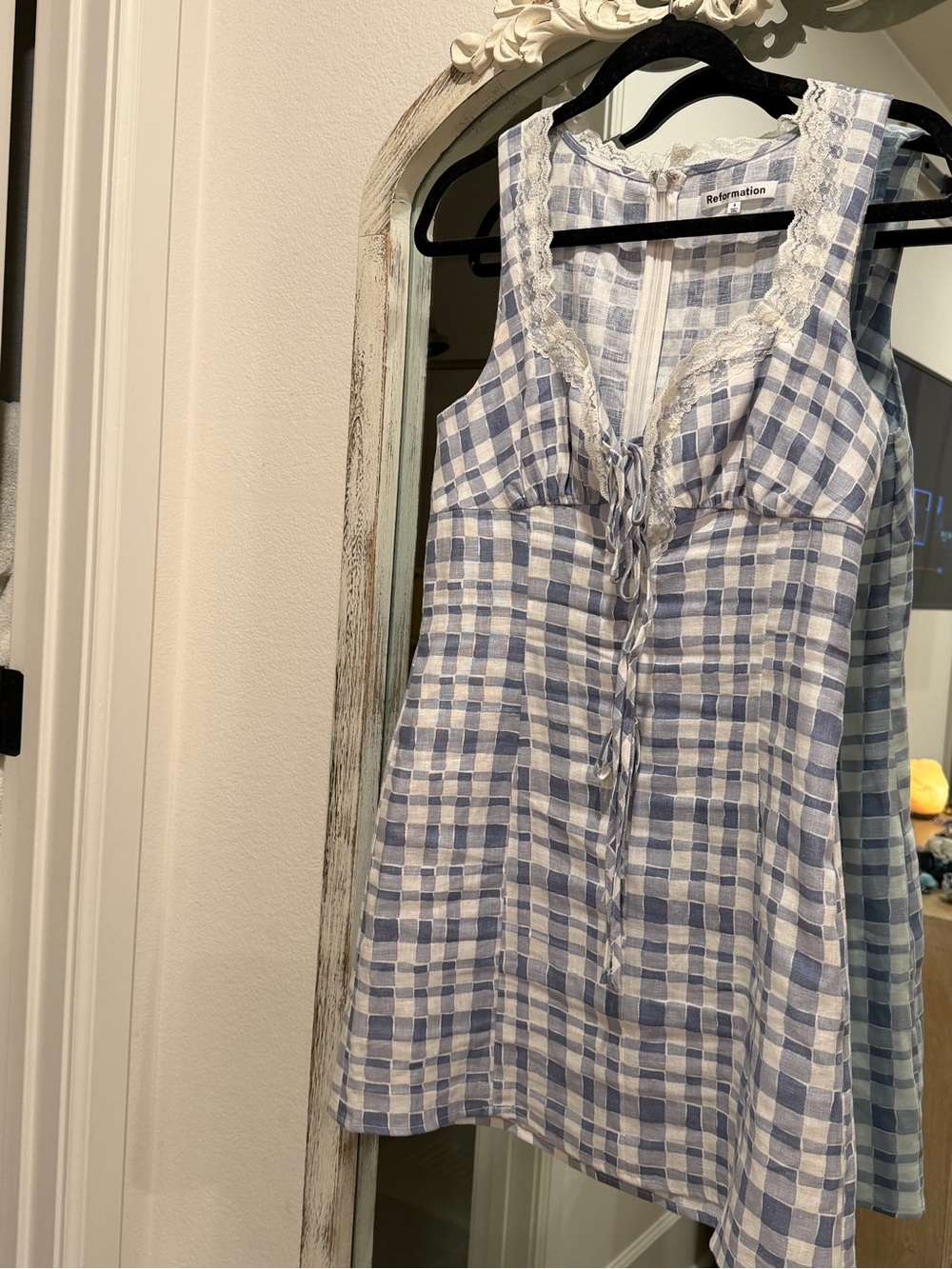 Blue Linen Gingham REFORMATION dress 🩵✨